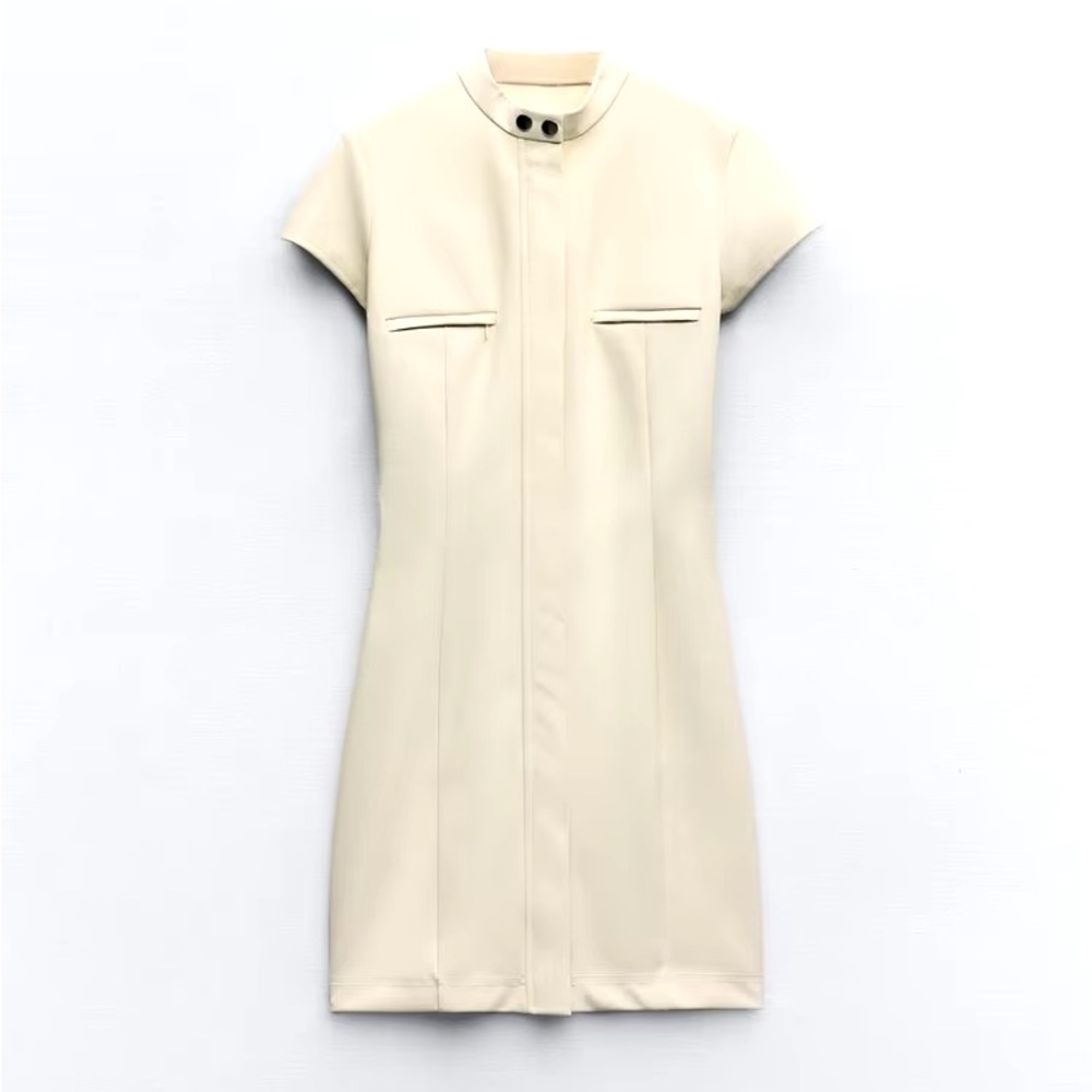 Zara Cream Zip Up Dress